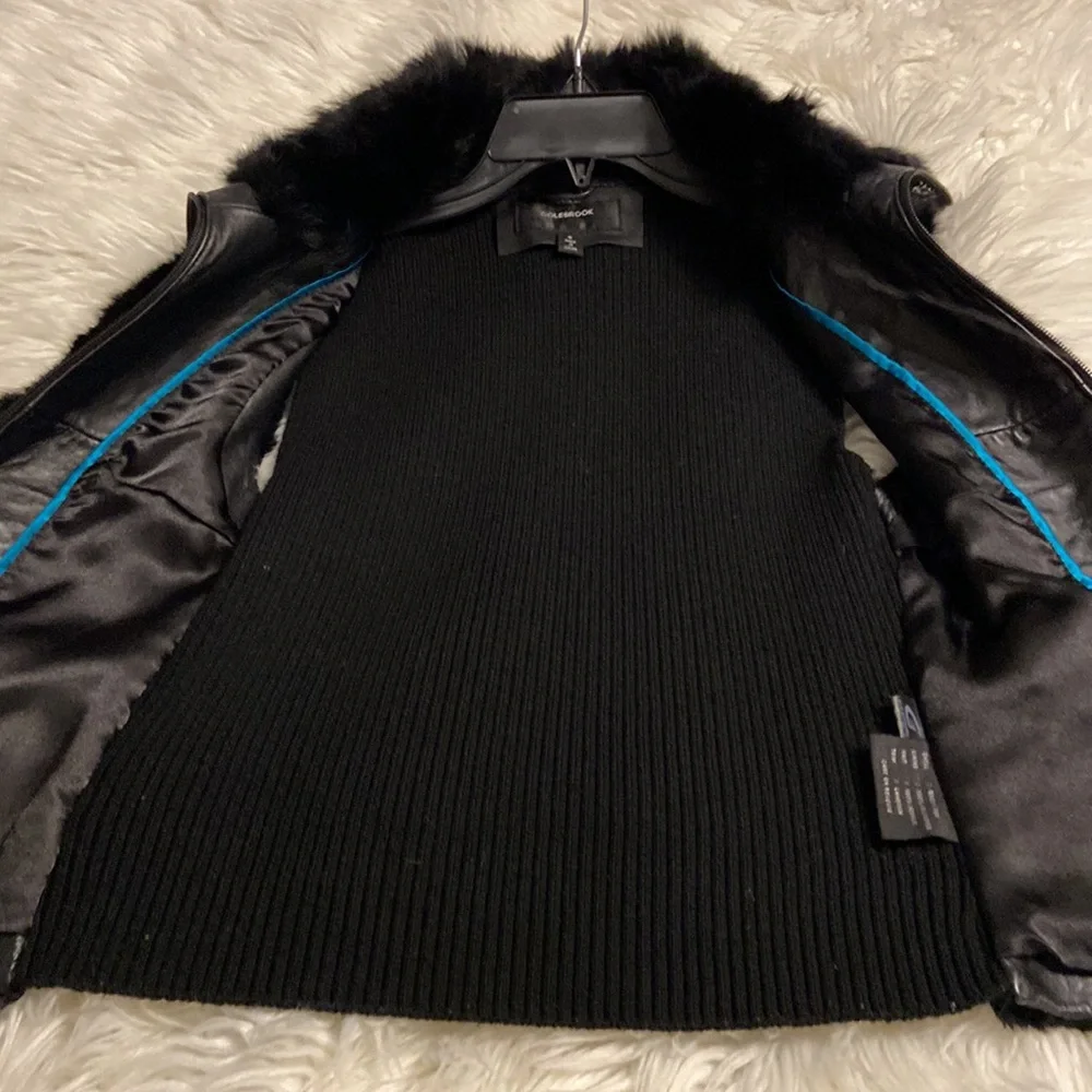 COLEBROOK RABBIT FUR AND LAMBSKIN WOMENS VEST BNWOT length 23” bust 30”very soft